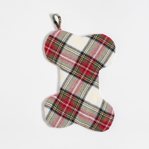New, Pottery Barn Stewart Tartan Plaid Bone Stocking🎄 - Picture 4 of 7